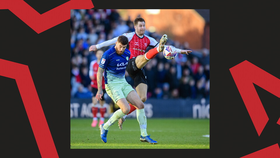 A match action image from City's home game against Burton Albion.