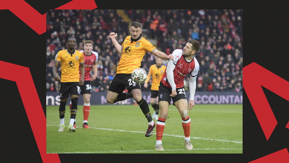 Action from Lincoln City v Cambridge United