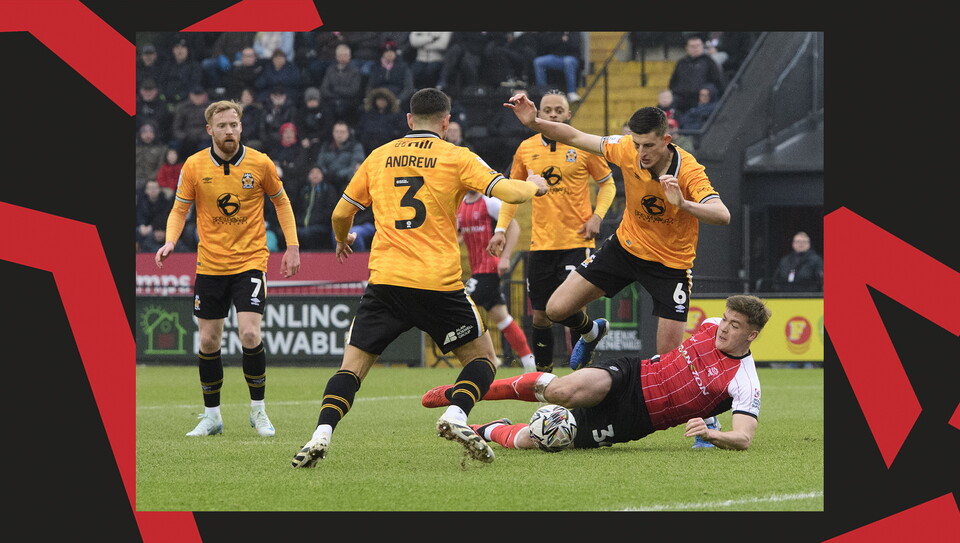 Action from Lincoln City v Cambridge United