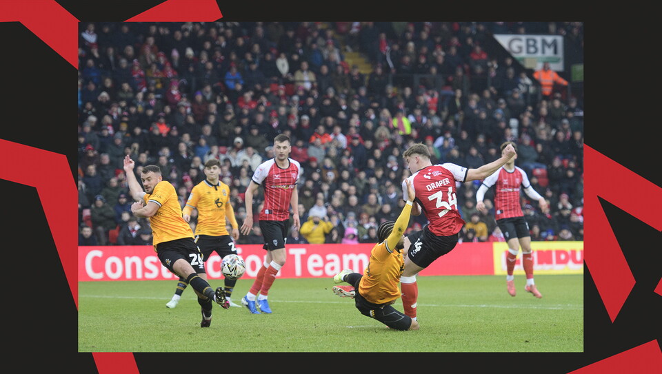 Action from Lincoln City v Cambridge United