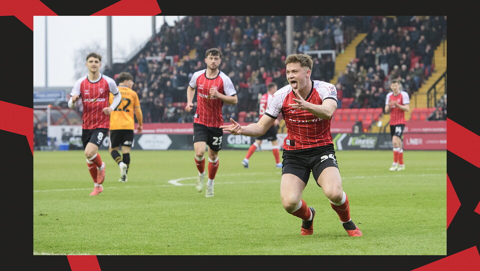 Action from Lincoln City v Cambridge United