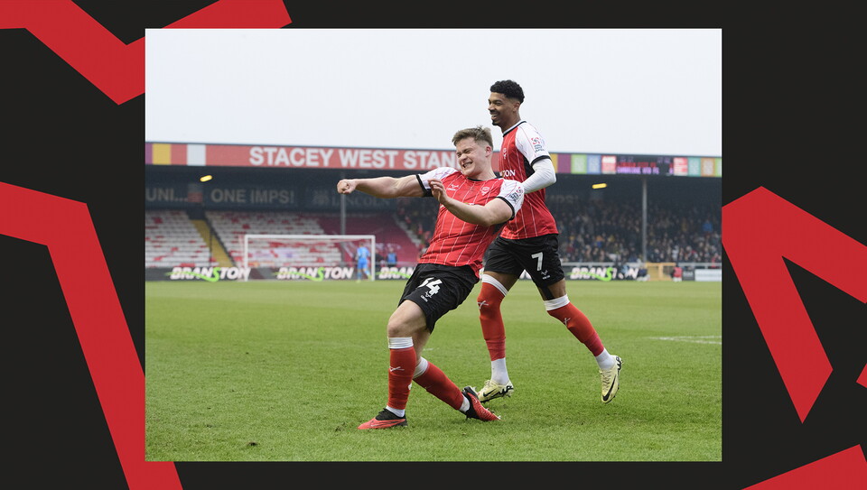 Action from Lincoln City v Cambridge United