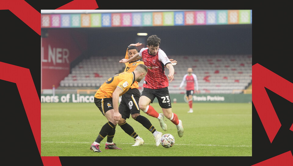 Action from Lincoln City v Cambridge United
