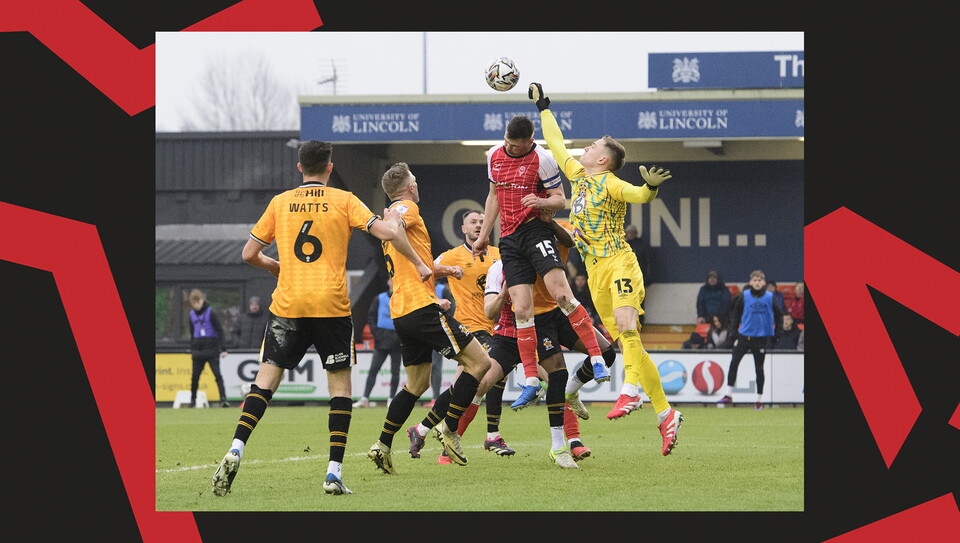 Action from Lincoln City v Cambridge United