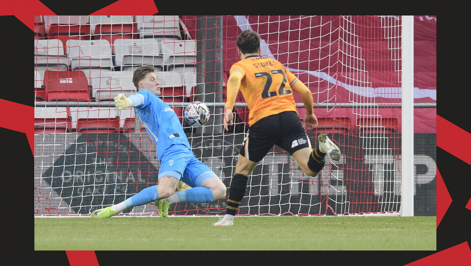 Action from Lincoln City v Cambridge United