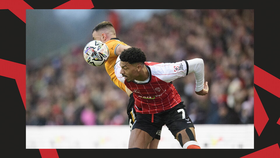 Action from Lincoln City v Cambridge United