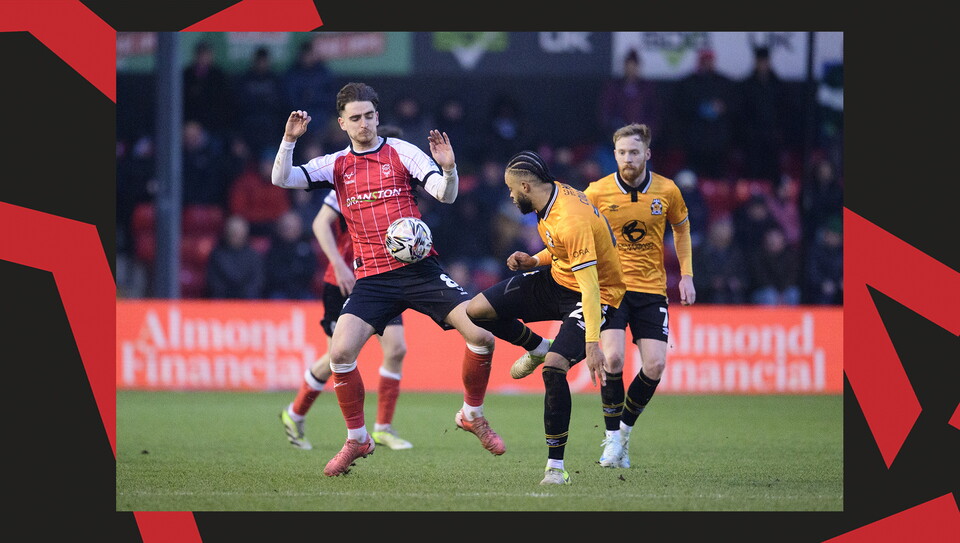 Action from Lincoln City v Cambridge United