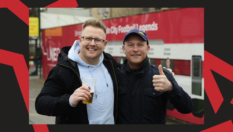Fans attend Lincoln City against Cambridge United