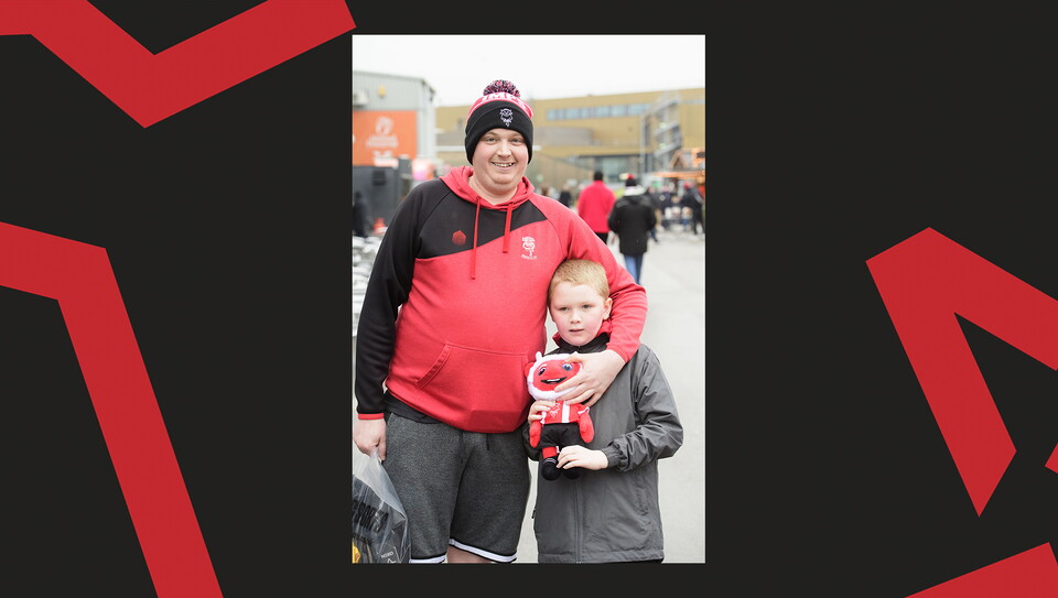 Fans attend Lincoln City against Cambridge United