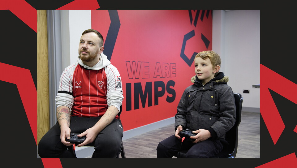 Fans attend Lincoln City against Cambridge United