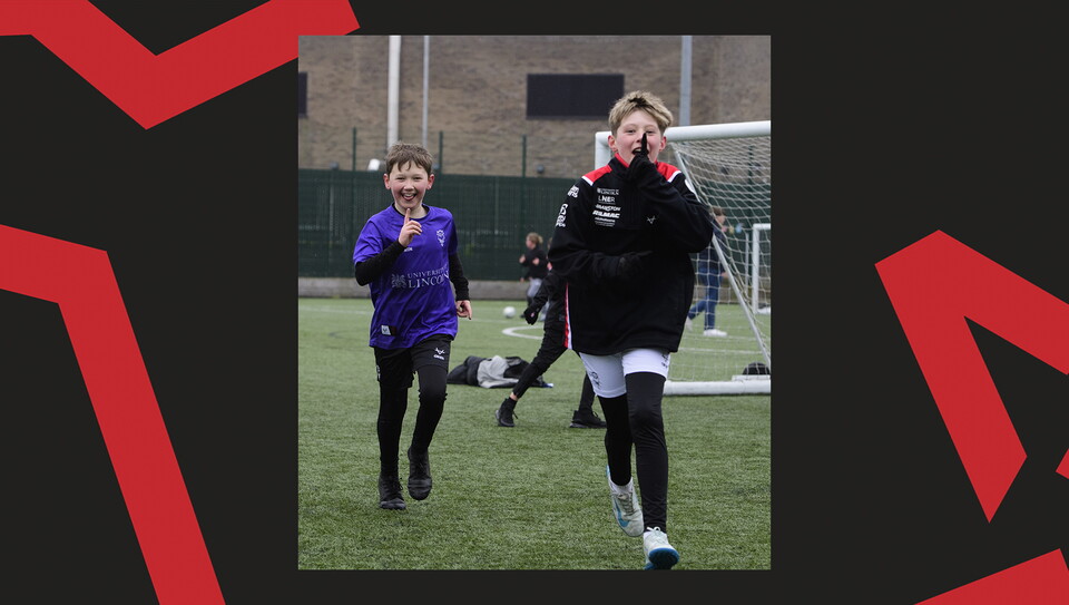 Fans attend Lincoln City against Cambridge United