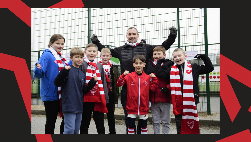 Fans attend Lincoln City against Cambridge United
