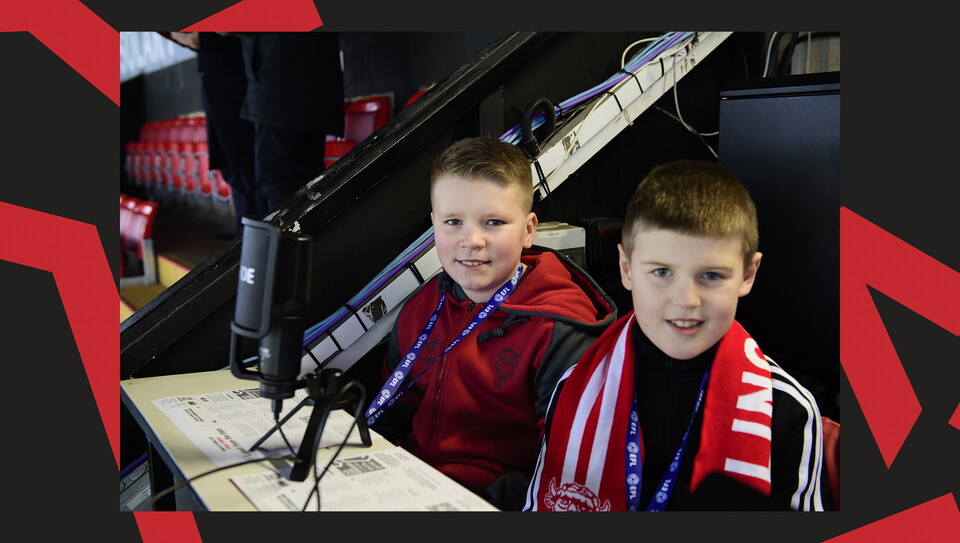 Fans attend Lincoln City against Cambridge United