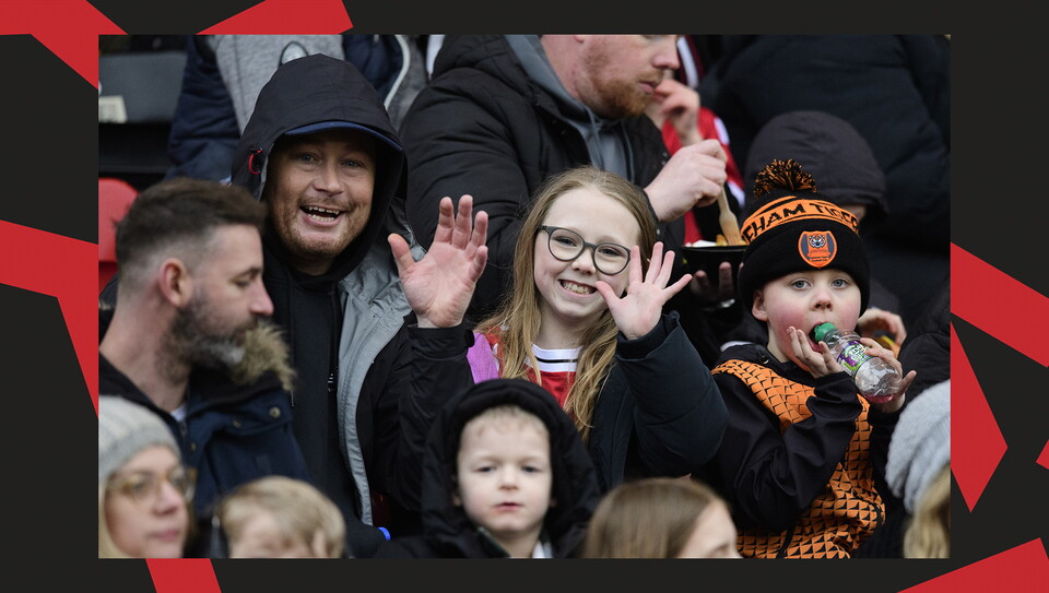 Fans attend Lincoln City against Cambridge United