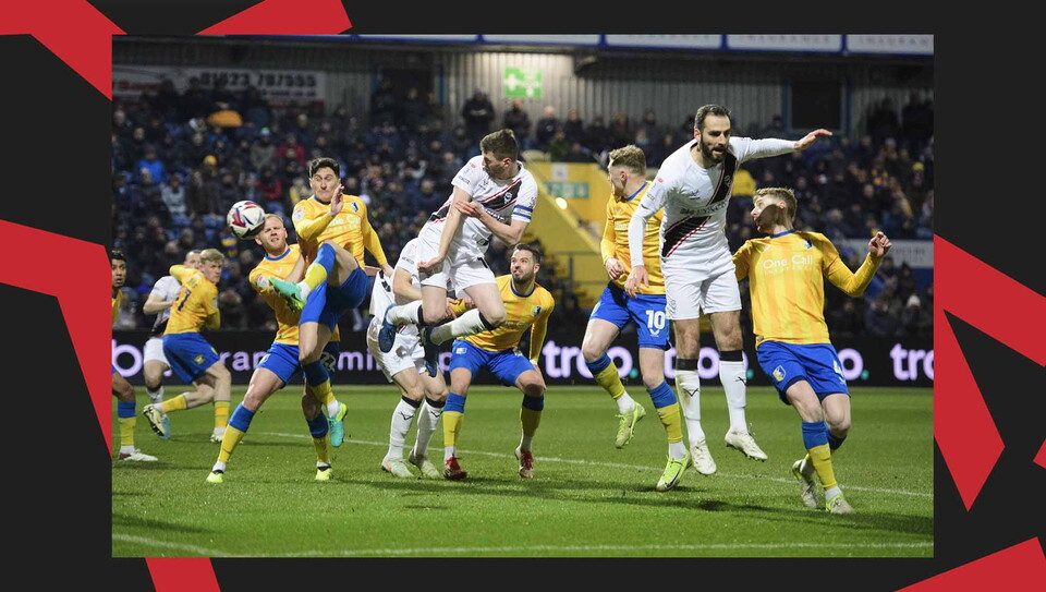 A match action image from City's away win at Mansfield Town.