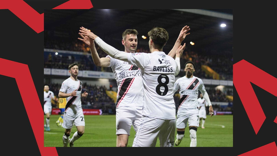 A match action image from City's away win at Mansfield Town.