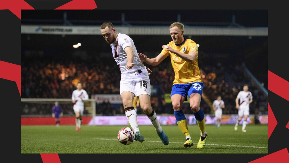 A match action image from City's away win at Mansfield Town.