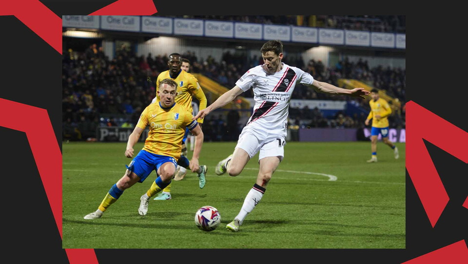 A match action image from City's away win at Mansfield Town.
