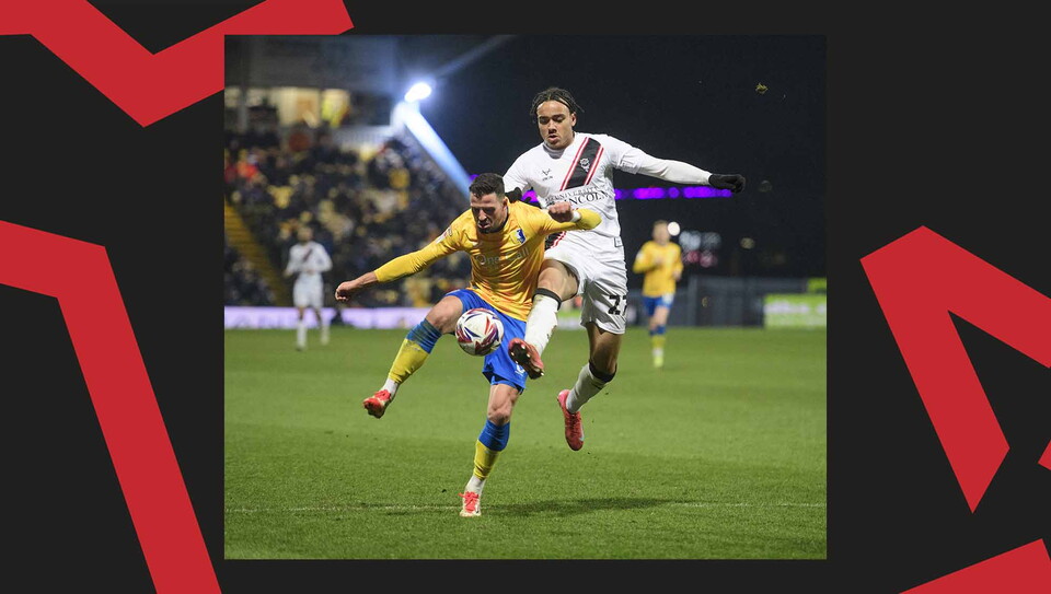 A match action image from City's away win at Mansfield Town.