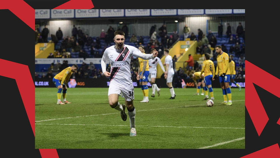 A match action image from City's away win at Mansfield Town.