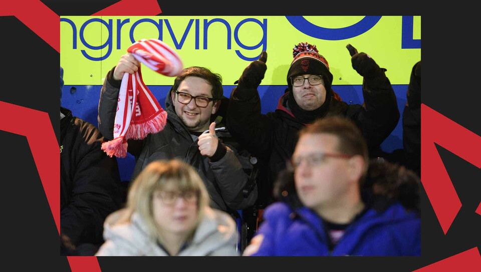 A fan image from City's away win at Mansfield Town.