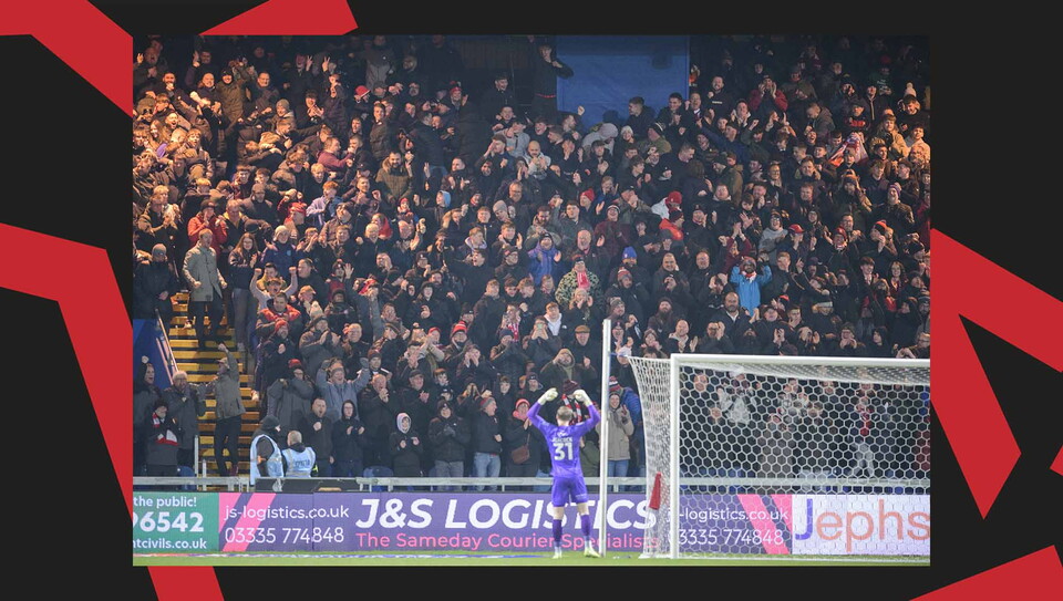 A fan image from City's away win at Mansfield Town.