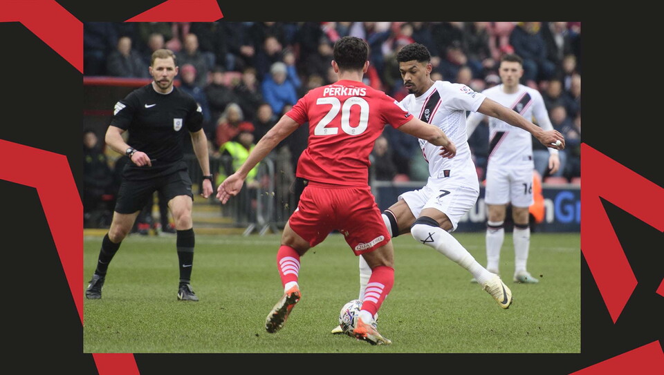 A match action image from City's away game at Leyton Orient.