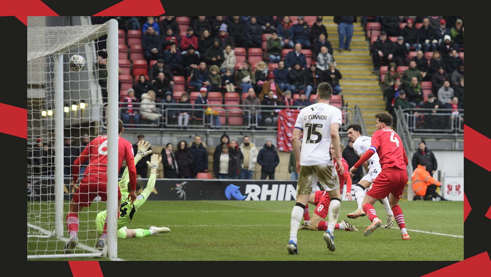 A match action image from City's away game at Leyton Orient.
