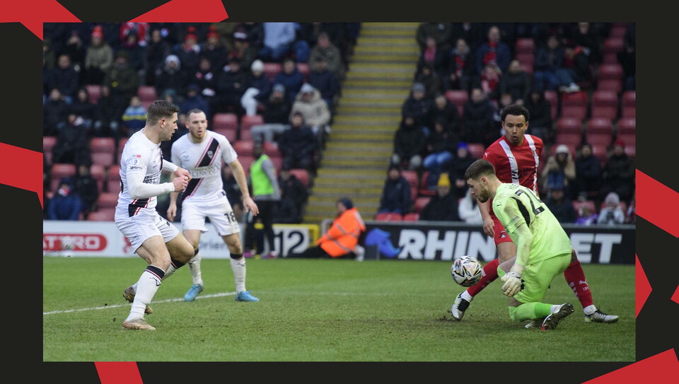 A match action image from City's away game at Leyton Orient.