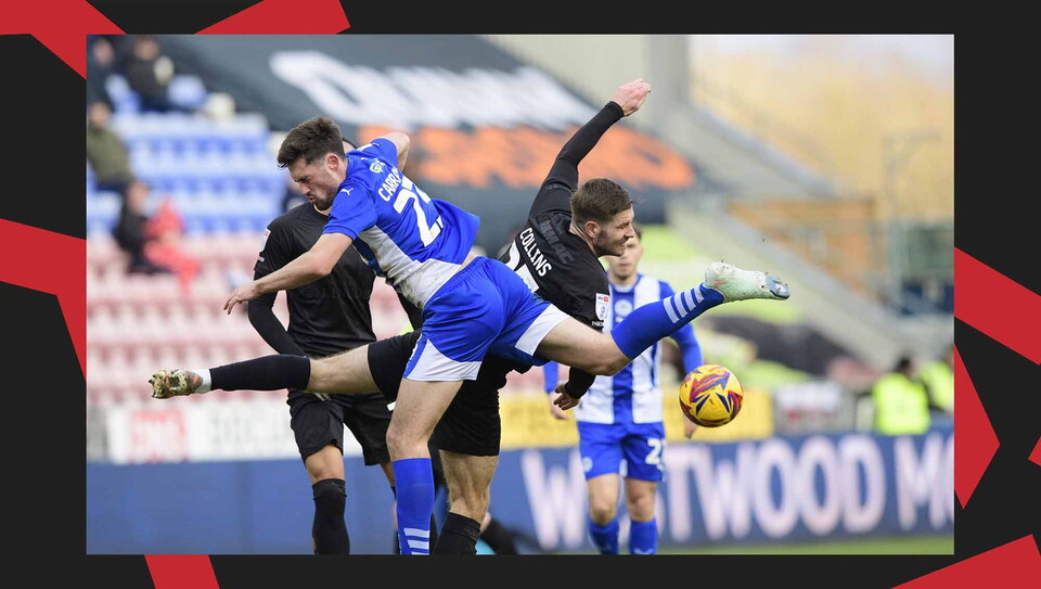 A match action image from City's away game at Wigan Athletic.