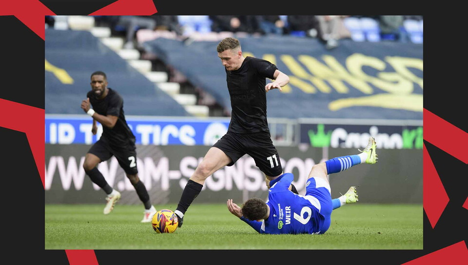 A match action image from City's away game at Wigan Athletic.