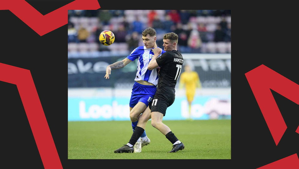 A match action image from City's away game at Wigan Athletic.