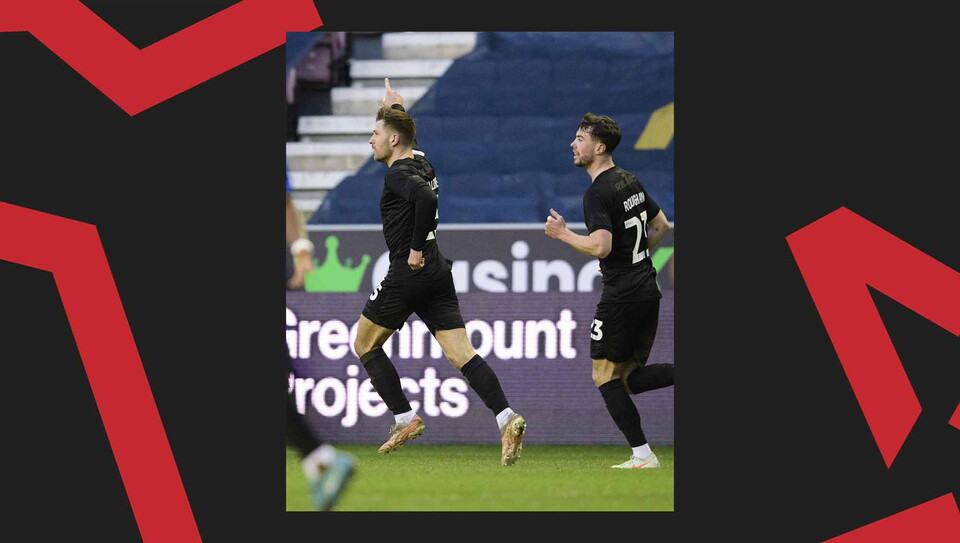 A match action image from City's away game at Wigan Athletic.