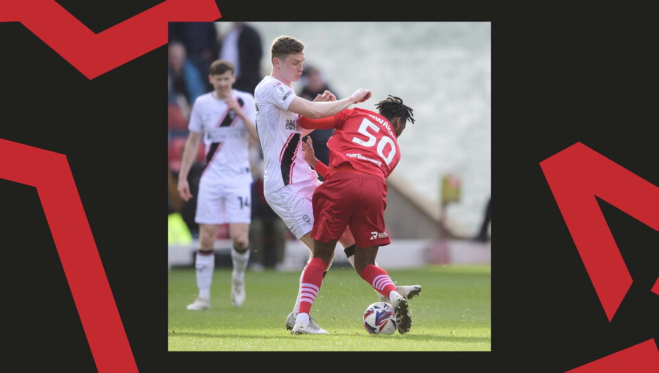 A match action image from City's away game at Barnsley.