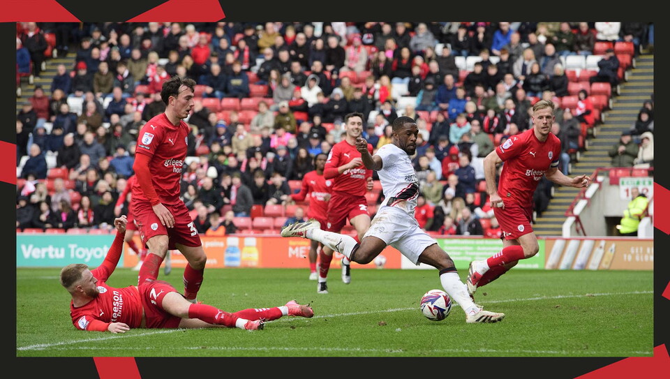 A match action image from City's away game at Barnsley.