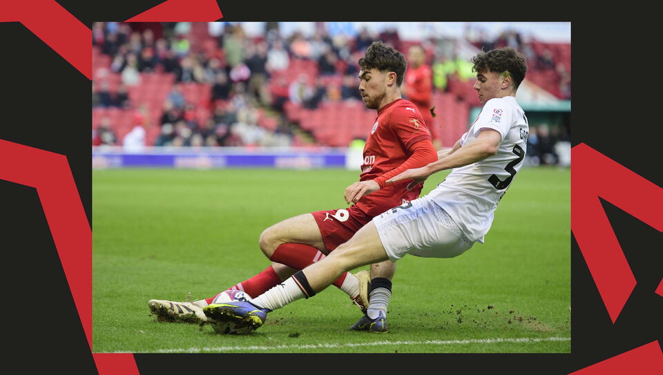 A match action image from City's away game at Barnsley.