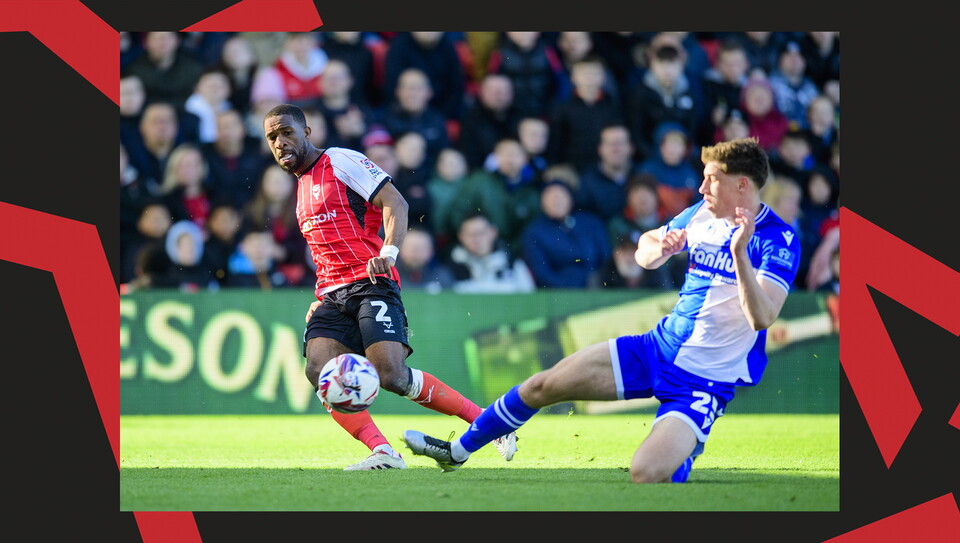 A match action image from City's 5-0 home win over Bristol Rovers.