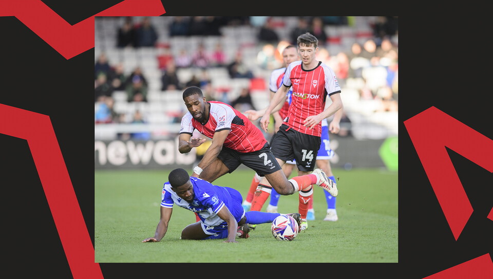 A match action image from City's 5-0 home win over Bristol Rovers.