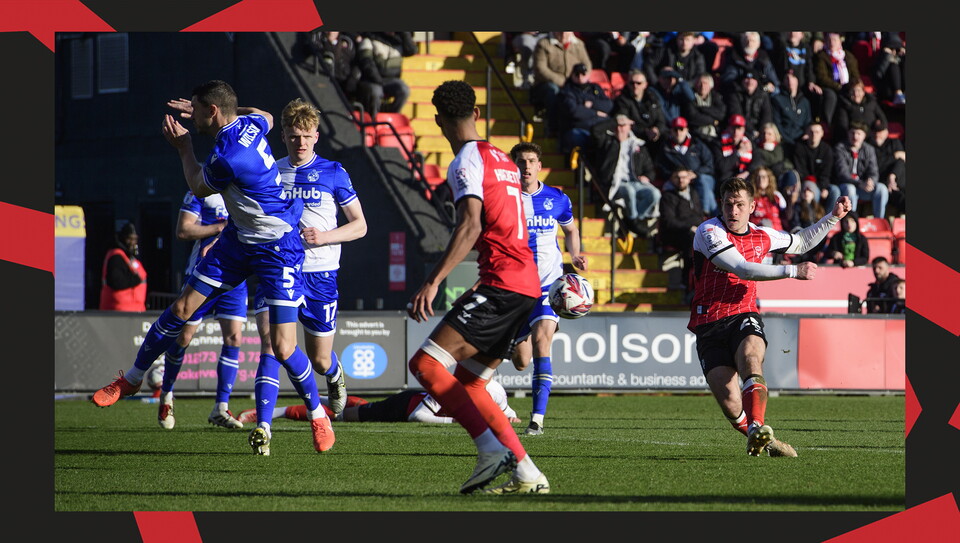 A match action image from City's 5-0 home win over Bristol Rovers.