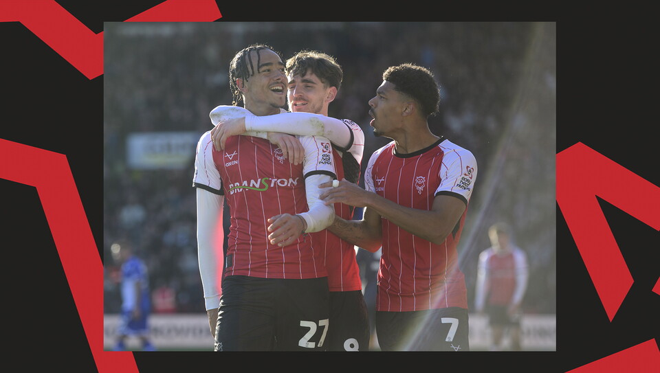 A match action image from City's 5-0 home win over Bristol Rovers.