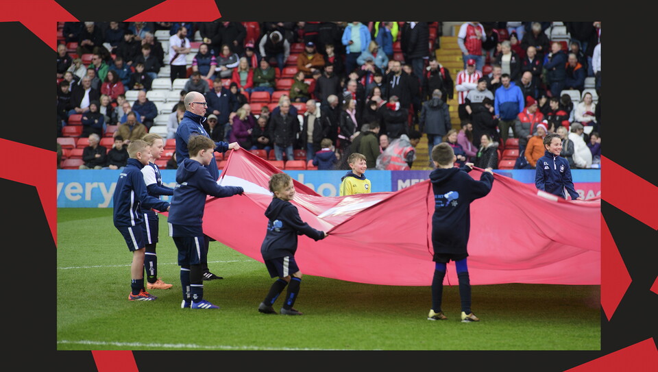 A matchday experience image from the Imps' 0-0 home draw against Exeter City