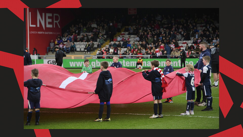 A matchday experience image from the Imps' 0-0 home draw against Exeter City