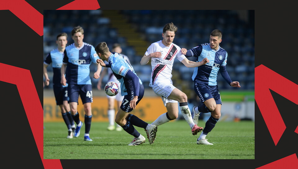 A match action image from City's away game at Wycombe Wanderers.
