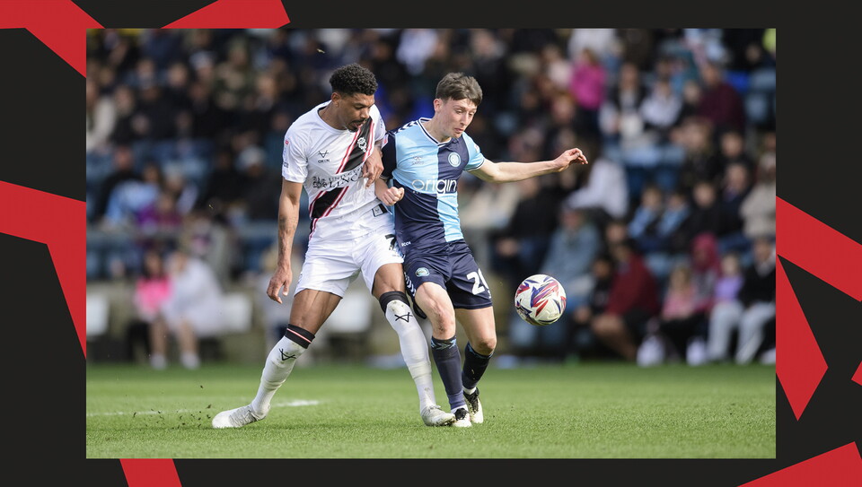 A match action image from City's away game at Wycombe Wanderers.