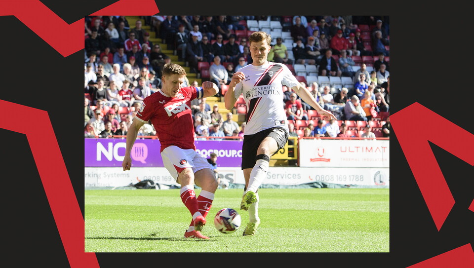 Action from Charlton Athletic v Lincoln City
