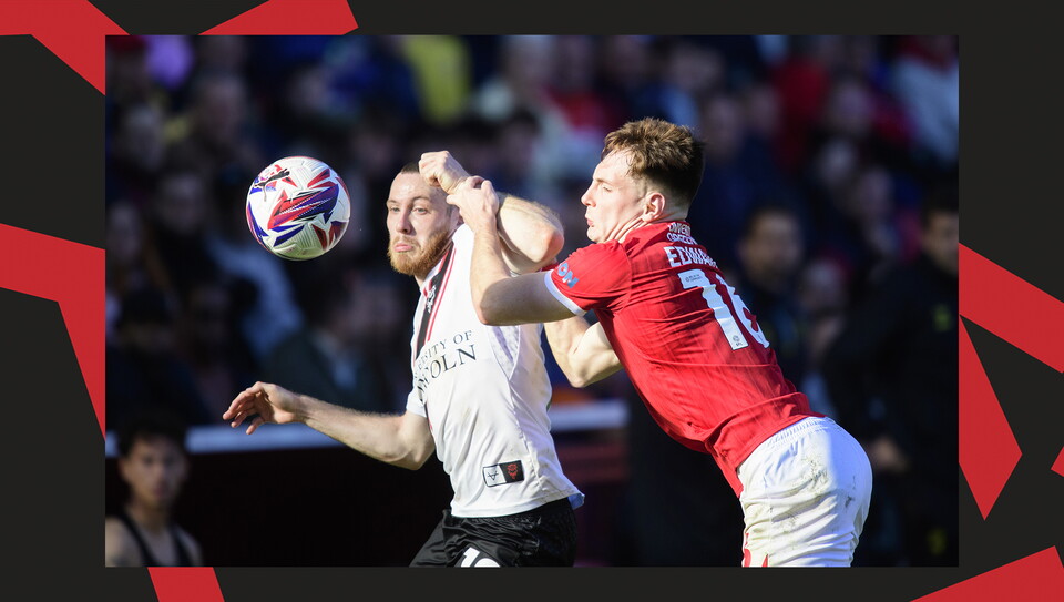 Action from Charlton Athletic v Lincoln City