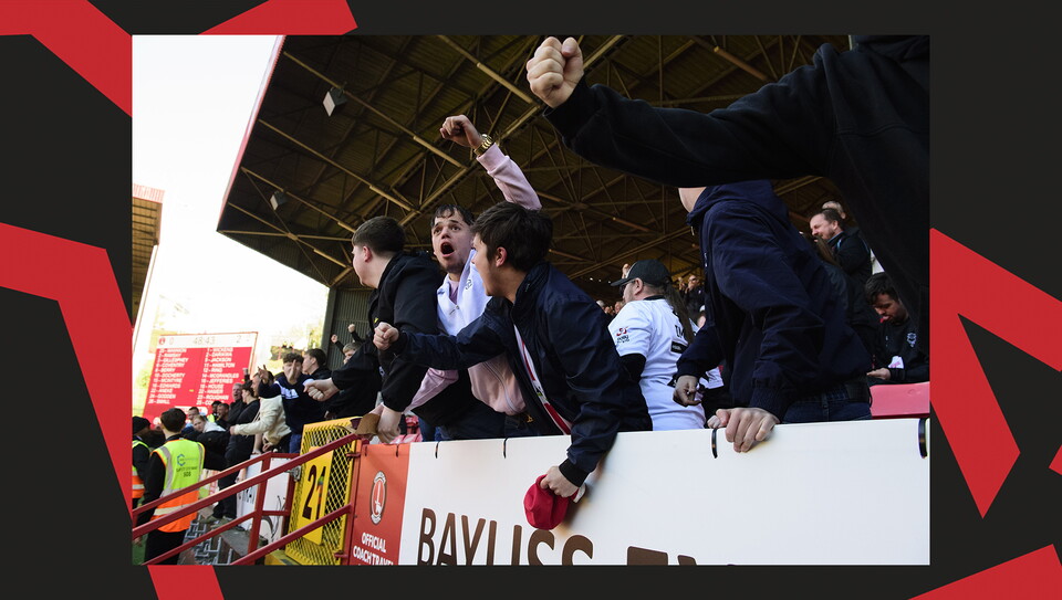 Lincoln City supporters at Charlton Athletic