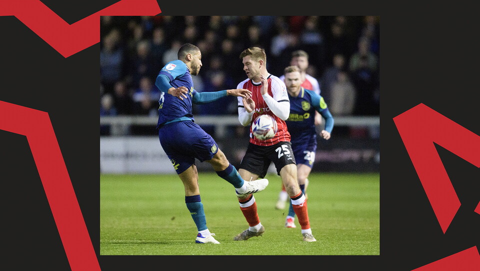 A match action image from City's home game against Huddersfield Town.