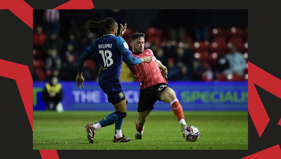 A match action image from City's home game against Huddersfield Town.
