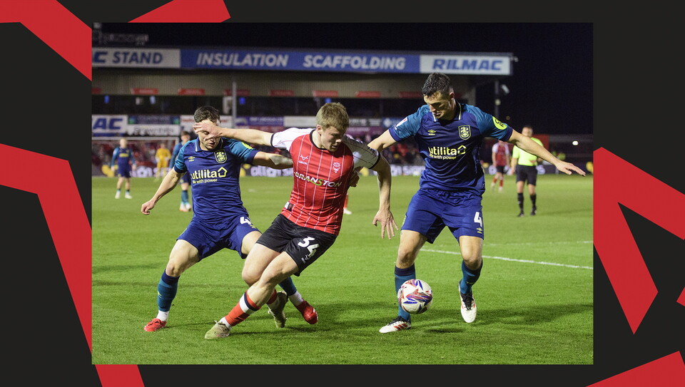 A match action image from City's home game against Huddersfield Town.